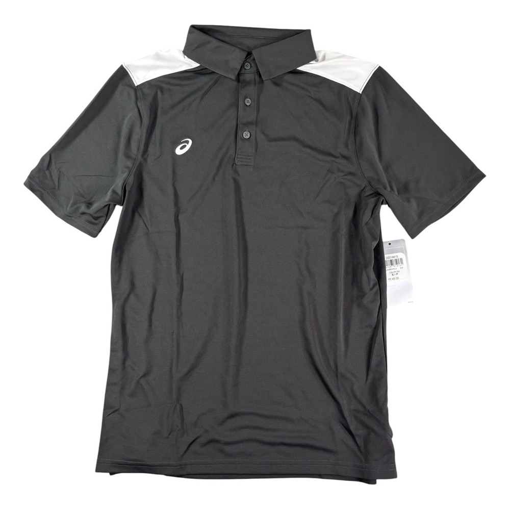 Asics Core Blocked Polo Mens Small Black Resort Wear Golf Tennis Performance